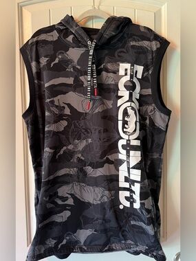 Ecko Unltd. Men's Sleeveless Hoodie with Floral Camo Print - Gray/Black
